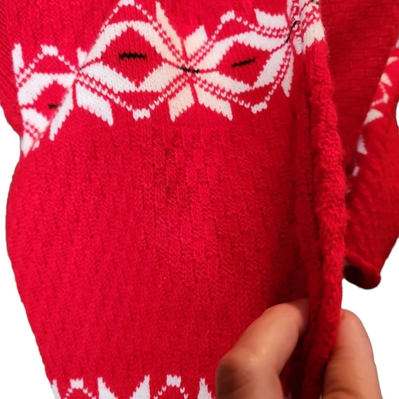 Vintage American Pride Red & White Mock Turtleneck Sweater USA Made Size Large - Picture 16 of 16